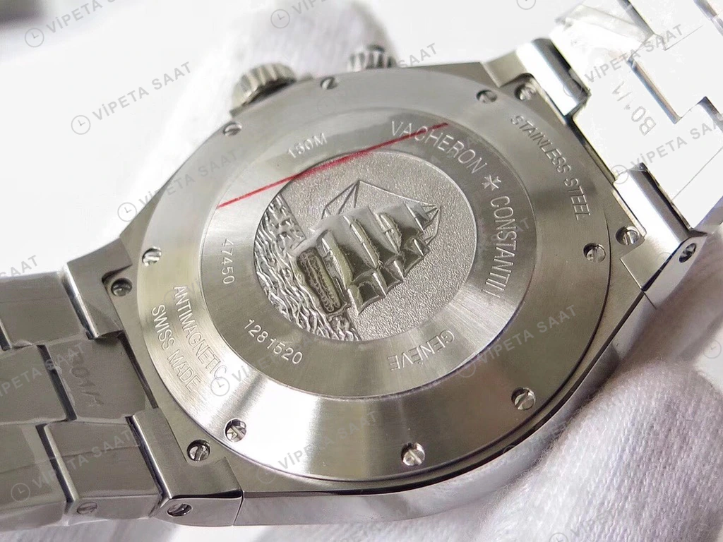 Vacheron Constantin Overseas Siyah Kadran Celik Kordon Super Clone Eta Eta Saat detay 4