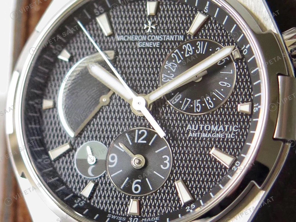 Vacheron Constantin Overseas Siyah Kadran Celik Kordon Super Clone Eta Eta Saat detay 5