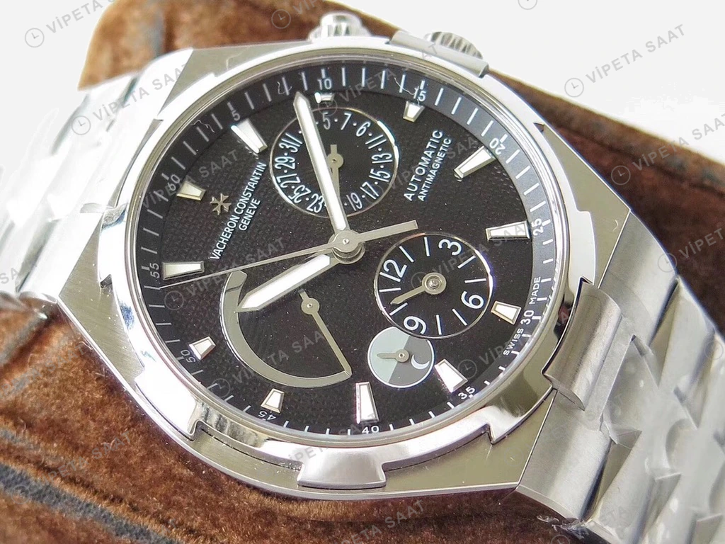 Vacheron Constantin Overseas Siyah Kadran Celik Kordon Super Clone Eta Eta Saat detay 6