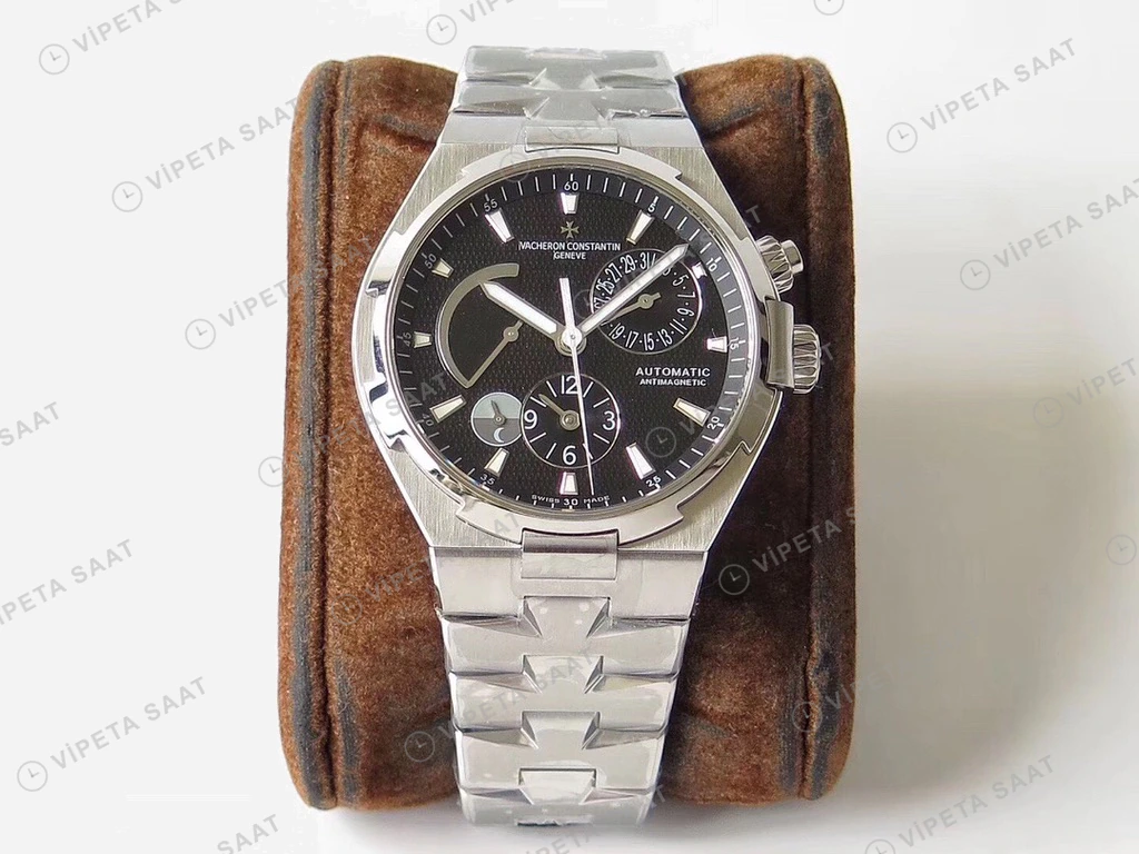Vacheron Constantin Overseas Siyah Kadran Celik Kordon Super Clone Eta Eta Saat detay 7