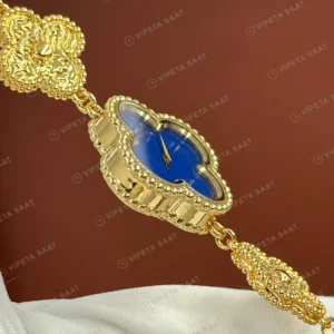 Van Cleef Alhambra Mavi Kadran Bileklik Düz Super Clone ETA Saat karşıdan görünüm