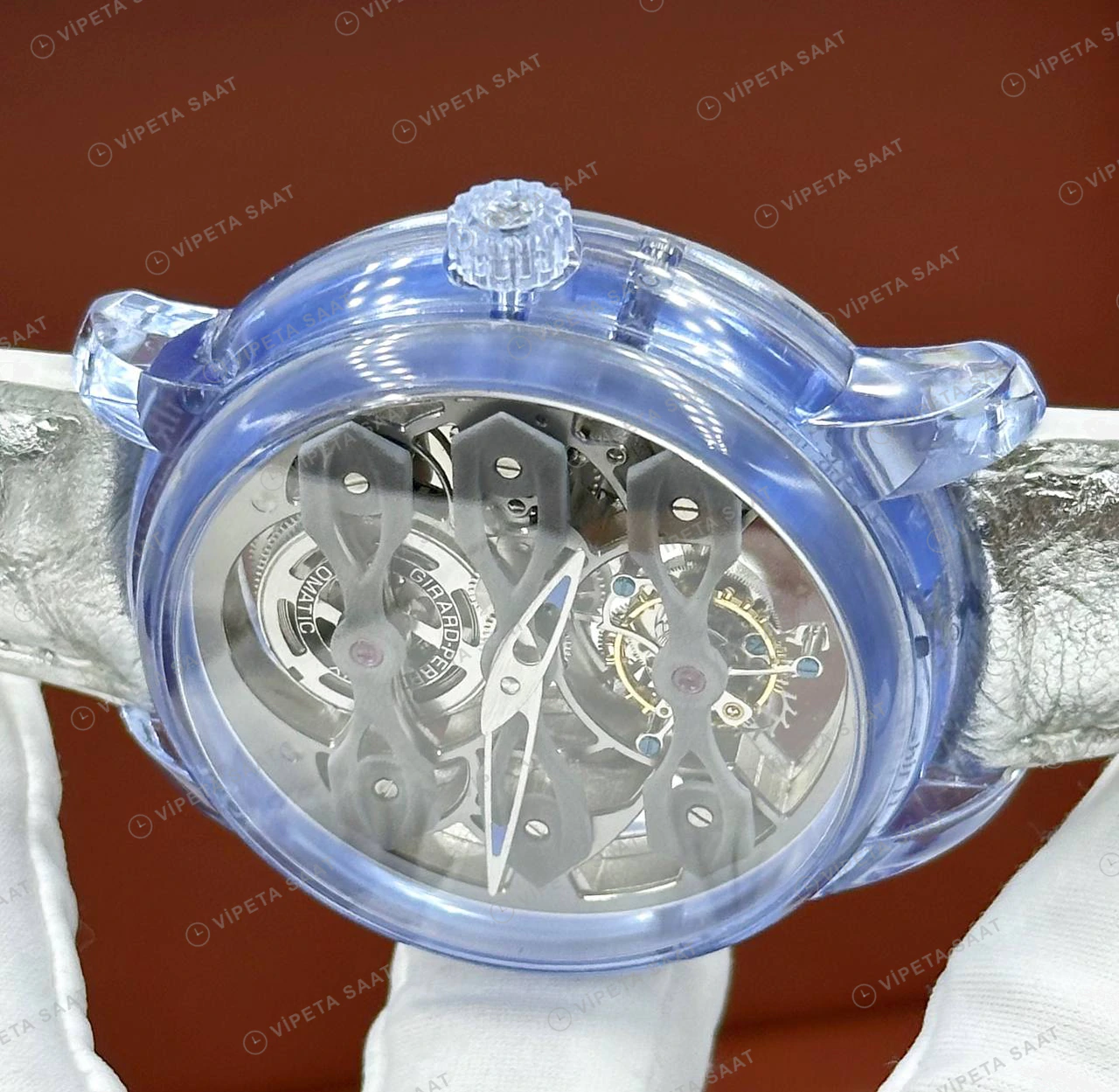 Patek Philippe 40 mm Grand Complications Tourbillon Skeleton Şeffaf Super Clone ETA Saat