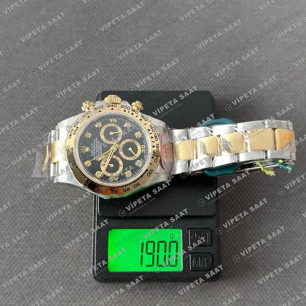 Rolex Daytona 116503 Rolesor Black Diamond Dial 4130 ETA saat Super Clone Eta Saat detay 9
