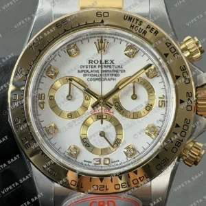 Rolex Daytona 116503 Rolesor White Diamond Dial 4130 ETA saat Super Clone Eta Saat detay 6