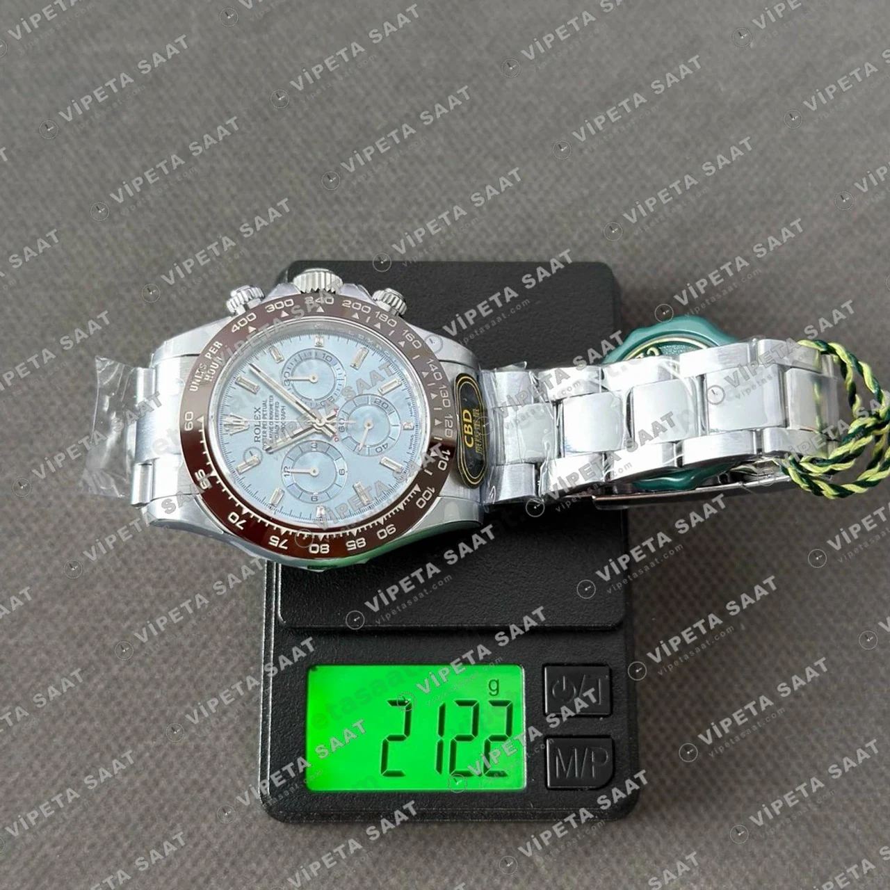 Rolex Daytona 116506 Platinum Ice Blue Diamond Dial 4130 ETA saat Super Clone Eta Saat detay 9