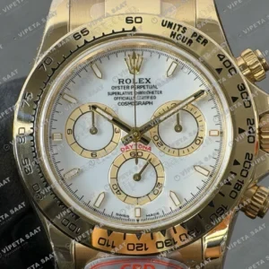 Rolex Daytona 116508 Yellow Gold White Dial 4130 ETA saat Super Clone Eta Saat detay 7