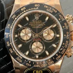 Rolex Daytona 116515LN Everose Black Dial 4130 ETA saat Super Clone Eta Saat detay 7