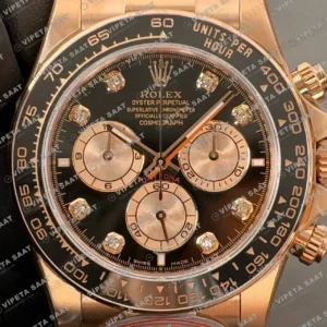 Rolex Daytona 116515LN Everose Black Diamond Dial 4130 ETA saat Super Clone Eta Saat detay 7