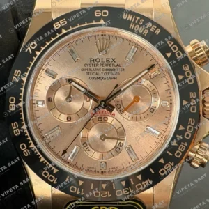 Rolex Daytona 116515LN Everose Sundust Diamond Dial 4130 ETA saat Super Clone Eta Saat detay 6