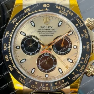 Rolex Daytona 116518LN Yellow Gold Champagne Dial 4130 ETA saat Super Clone Eta Saat detay 8