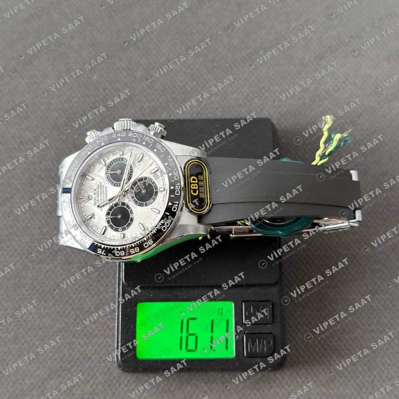 Rolex Daytona 116519LN White Gold Meteorite Dial 4130 ETA saat Super Clone Eta Saat detay 6