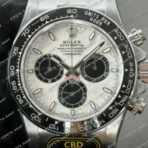 Rolex Daytona 116519LN White Gold Meteorite Dial 4130 ETA saat Super Clone Eta Saat detay 8