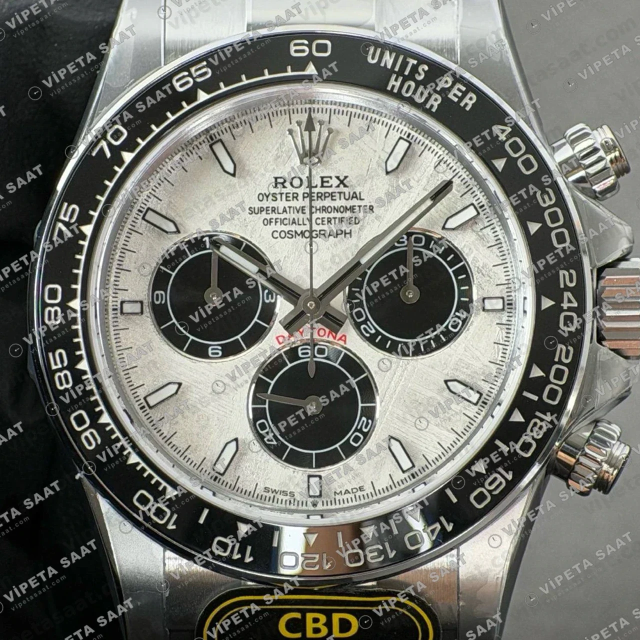 Rolex Daytona 116519LN White Gold Meteorite Dial 4130 ETA saat Super Clone Eta Saat detay 8