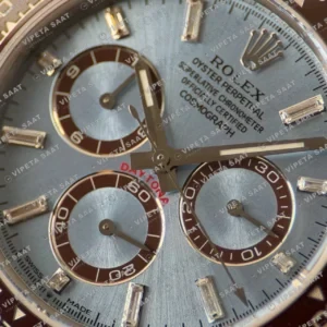 Rolex Daytona 126506 Platinum Ice Blue Diamond Dial 4131 ETA saat Super Clone Eta Saat karşıdan görünüm