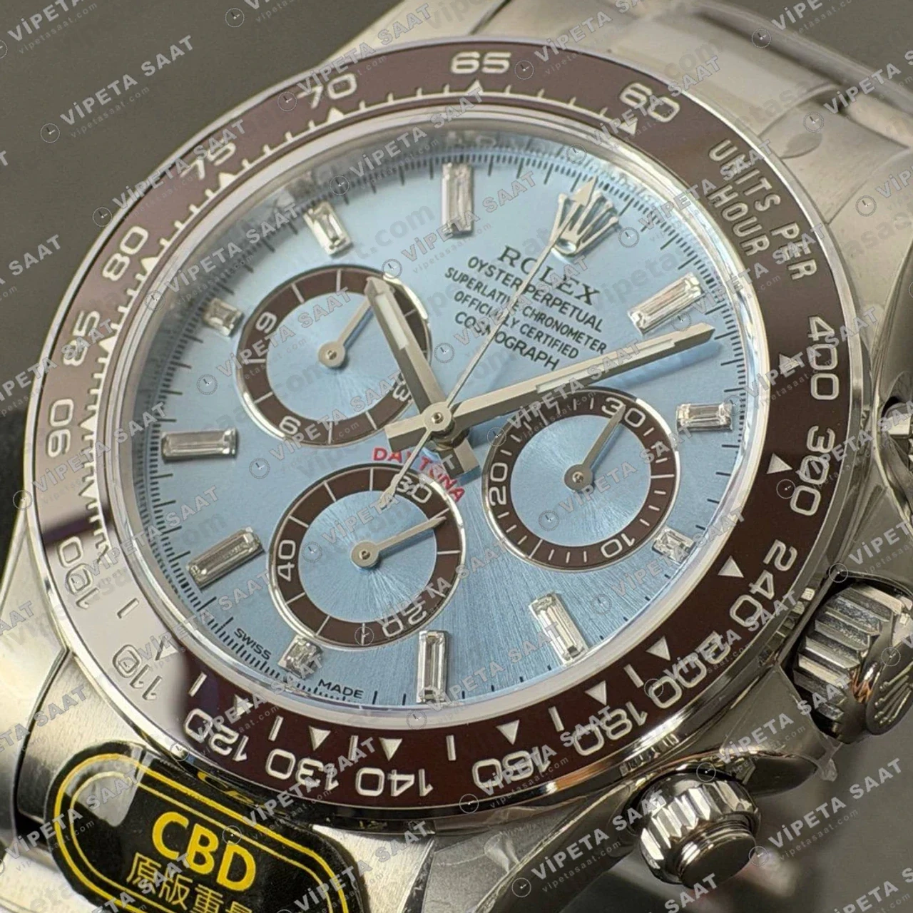 Rolex Daytona 126506 Platinum Ice Blue Diamond Dial 4131 ETA saat Super Clone Eta Saat detay 5
