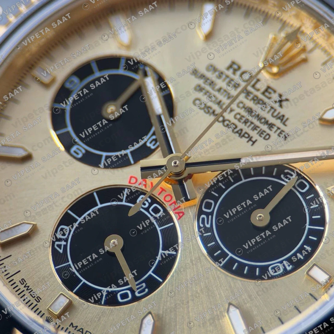 Rolex Daytona 126518LN Yellow Gold Champagne Dial 4131 ETA saat Super Clone Eta Saat detay 5