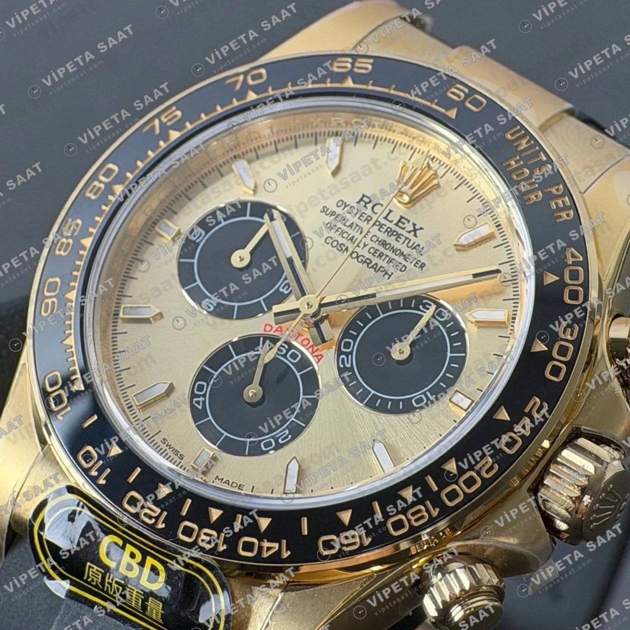 Rolex Daytona 126518LN Yellow Gold Champagne Dial 4131 ETA saat Super Clone Eta Saat detay 7