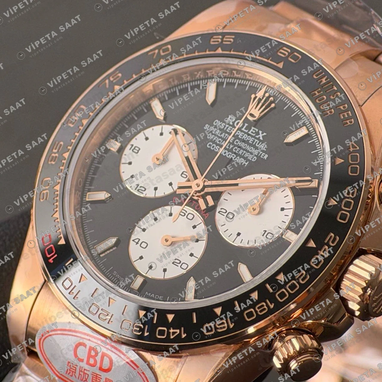 Rolex Daytona 126525LN Rose Gold Le Mans ETA saat Super Clone Eta Saat detay 4