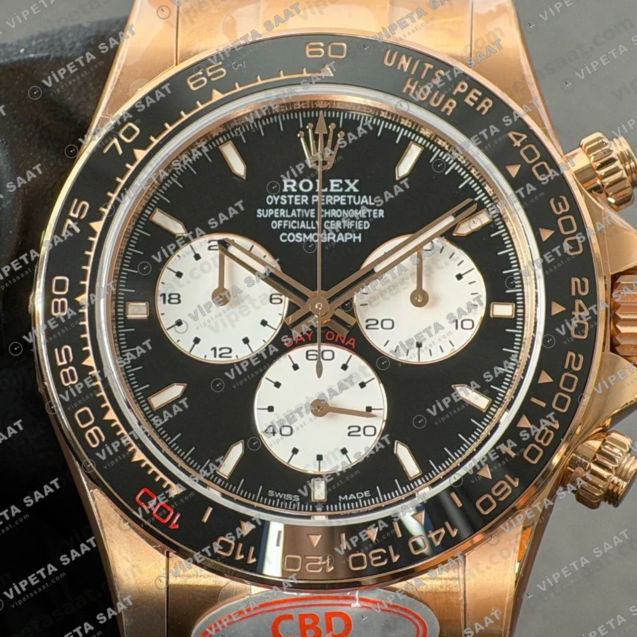 Rolex Daytona 126525LN Rose Gold Le Mans ETA saat Super Clone Eta Saat detay 6