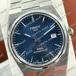 Tissot PRX Mavi Kadran Çelik Parlak Super Clone ETA Saat detay 4