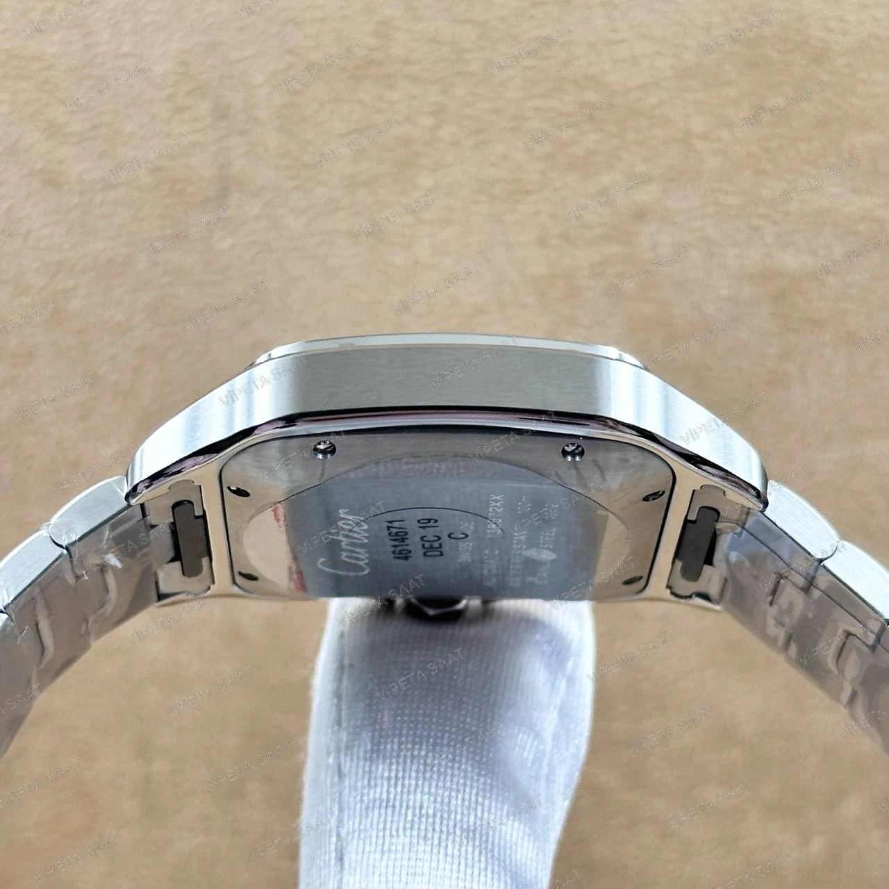 Cartier Santos de Cartier Large WSSA0030 39.8 MM Mavi Kadran Çelik Bilezik Super Clone ETA Saat Detay Görsel 3