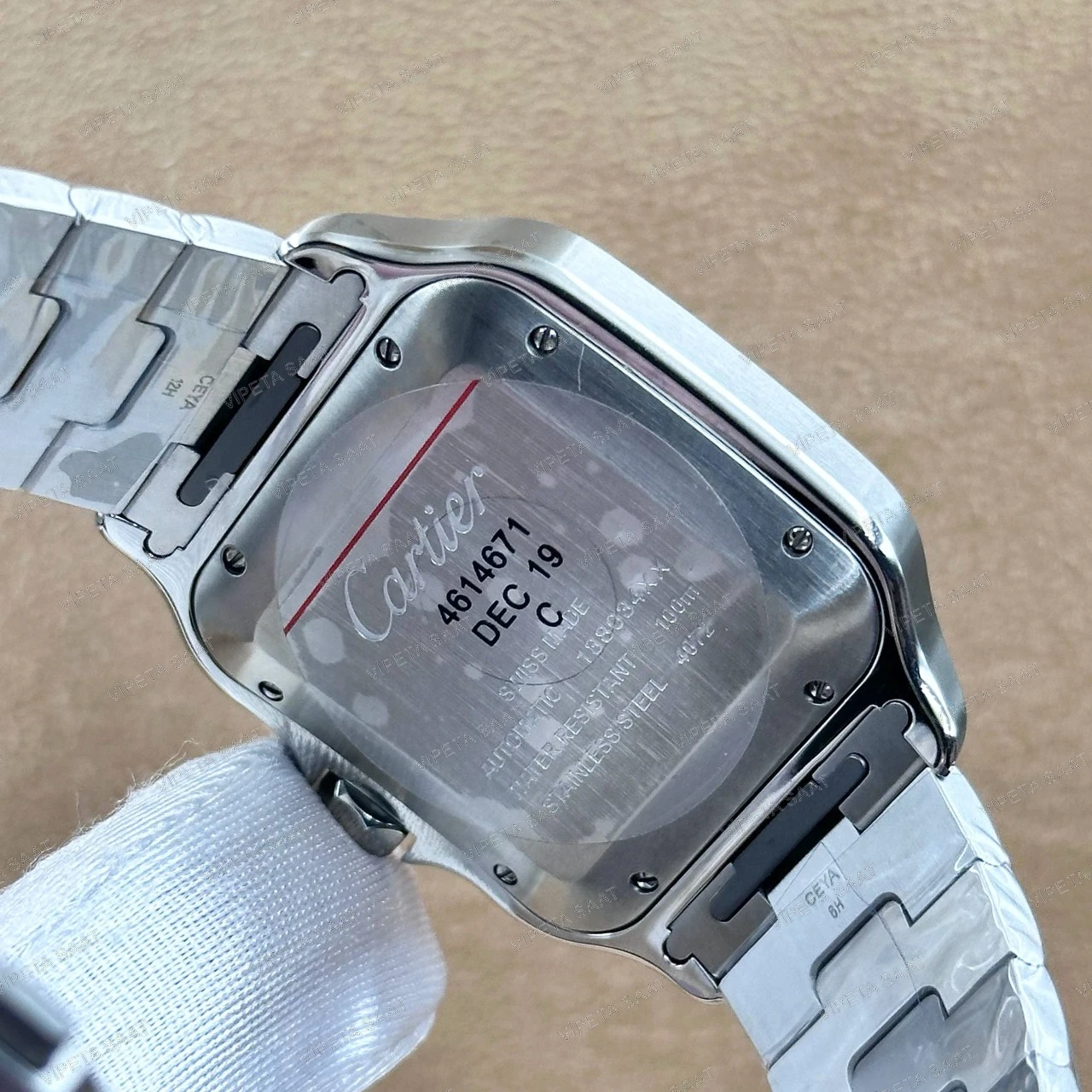 Cartier Santos de Cartier Large WSSA0062 39.8 MM Zümrüt Yeşil Kadran Çelik Bilezik Super Clone ETA Saat - Görsel 5