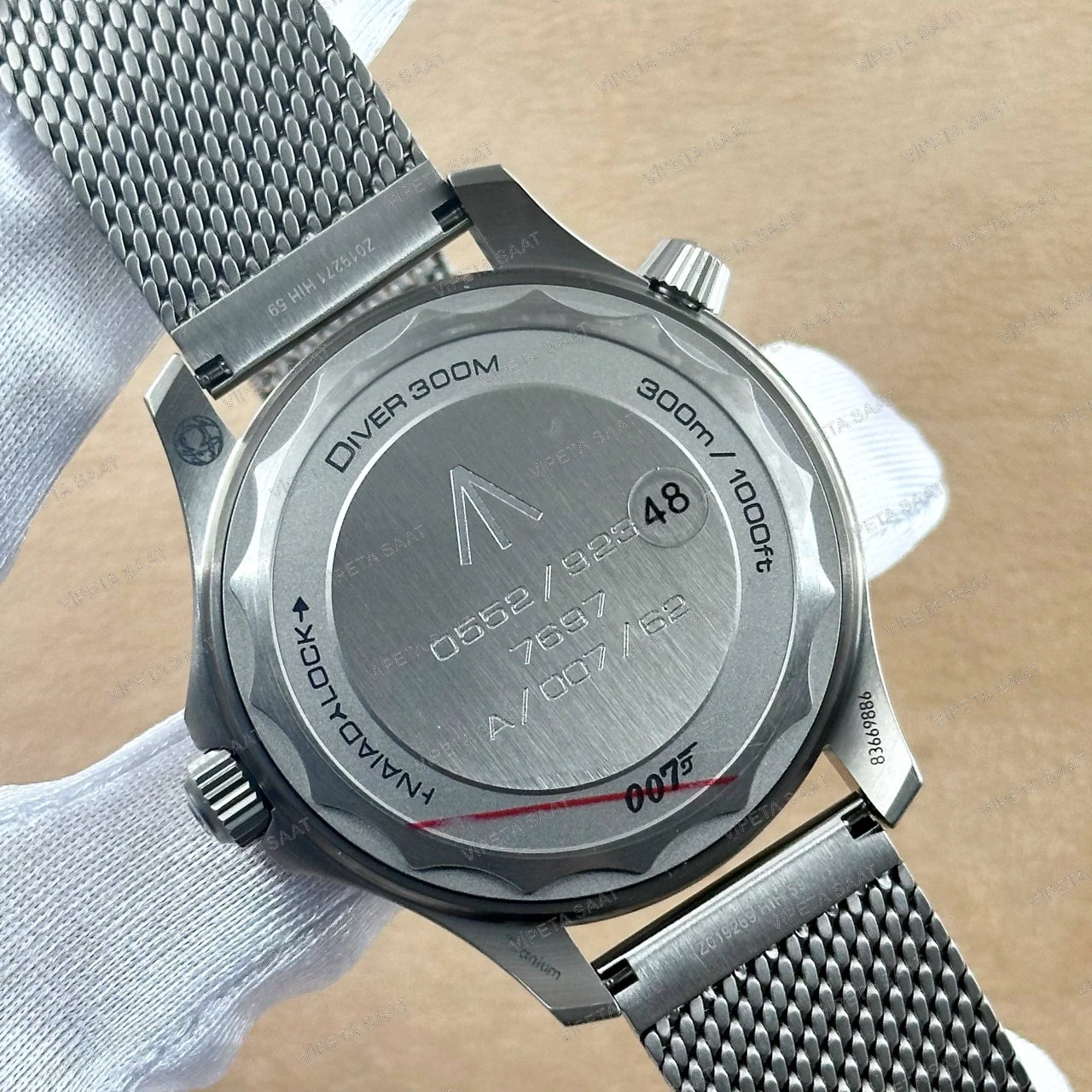 Omega Seamaster Diver 300M 007 Edition 42 MM Kahve Tropikal Kadran Hasır Titanyum Bilezik Super Clone ETA Saat - Görsel 5