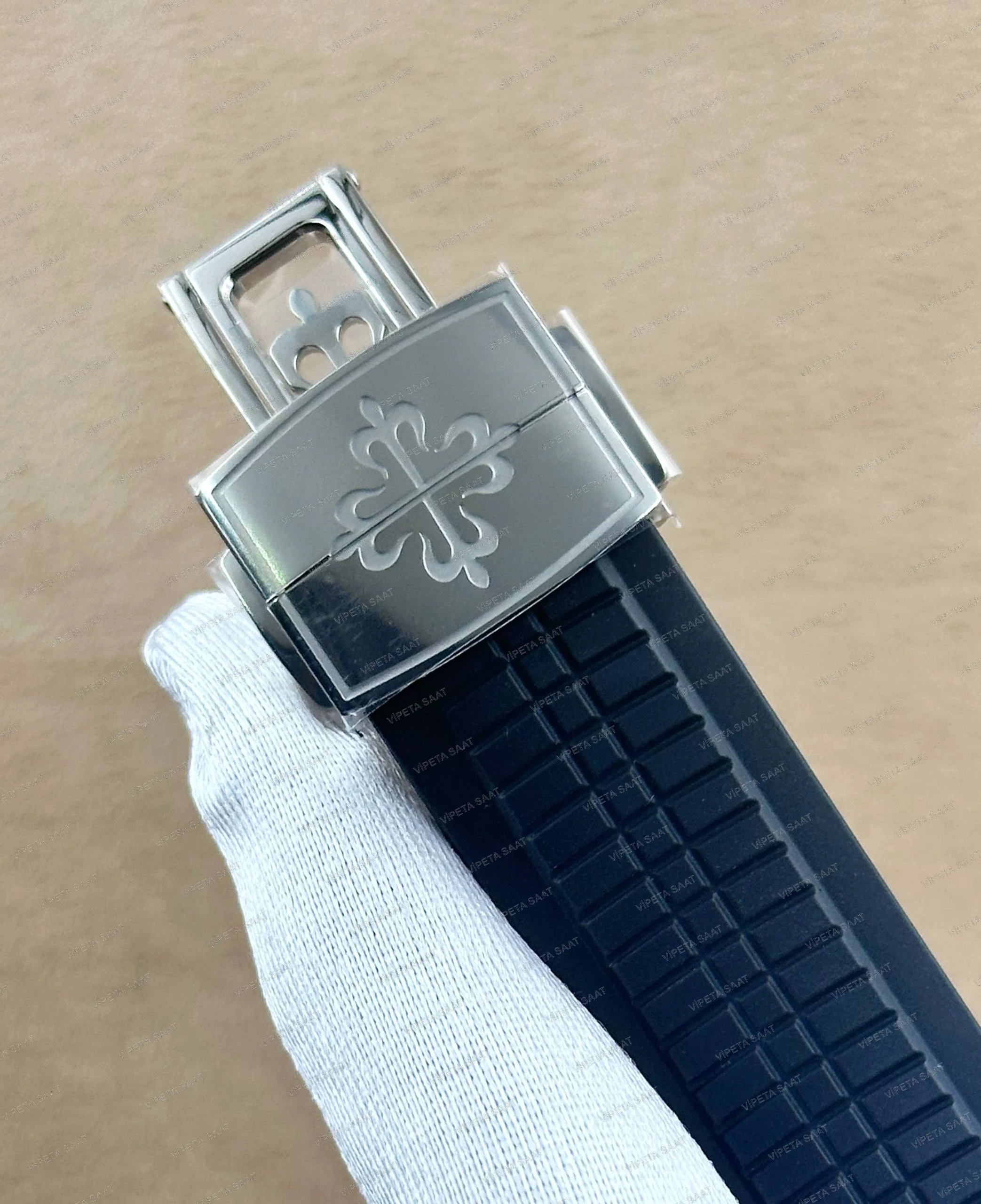 Patek Philippe Aquanaut 5167A-001 40 MM Siyah Kabartma Kadran Siyah Kauçuk Kordon Super Clone ETA Saat - Görsel 7