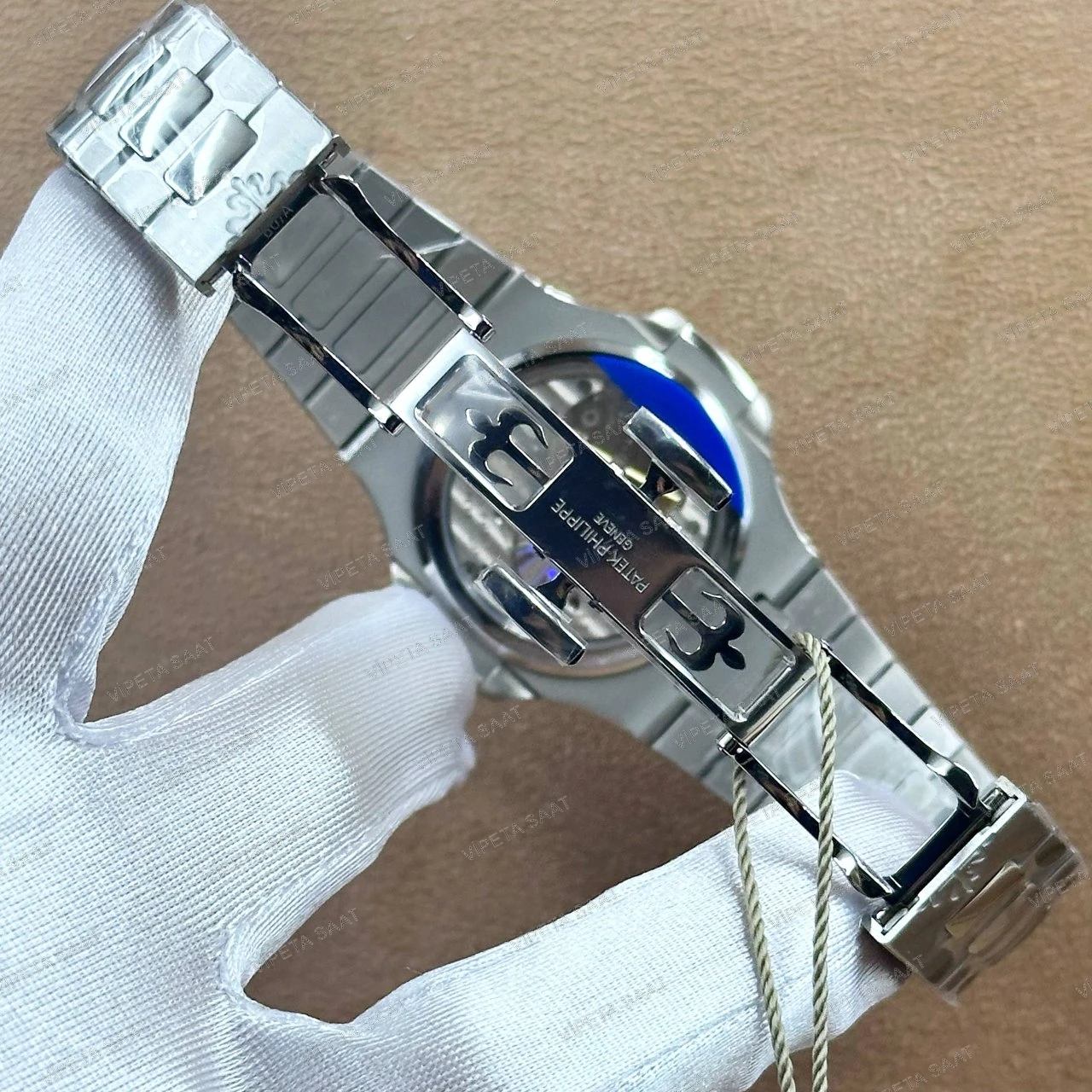 Patek Philippe Nautilus 5712/1A-001 40 MM Mavi Kadran Ay Fazlı Çelik Bilezik Super Clone ETA Saat - Görsel 6