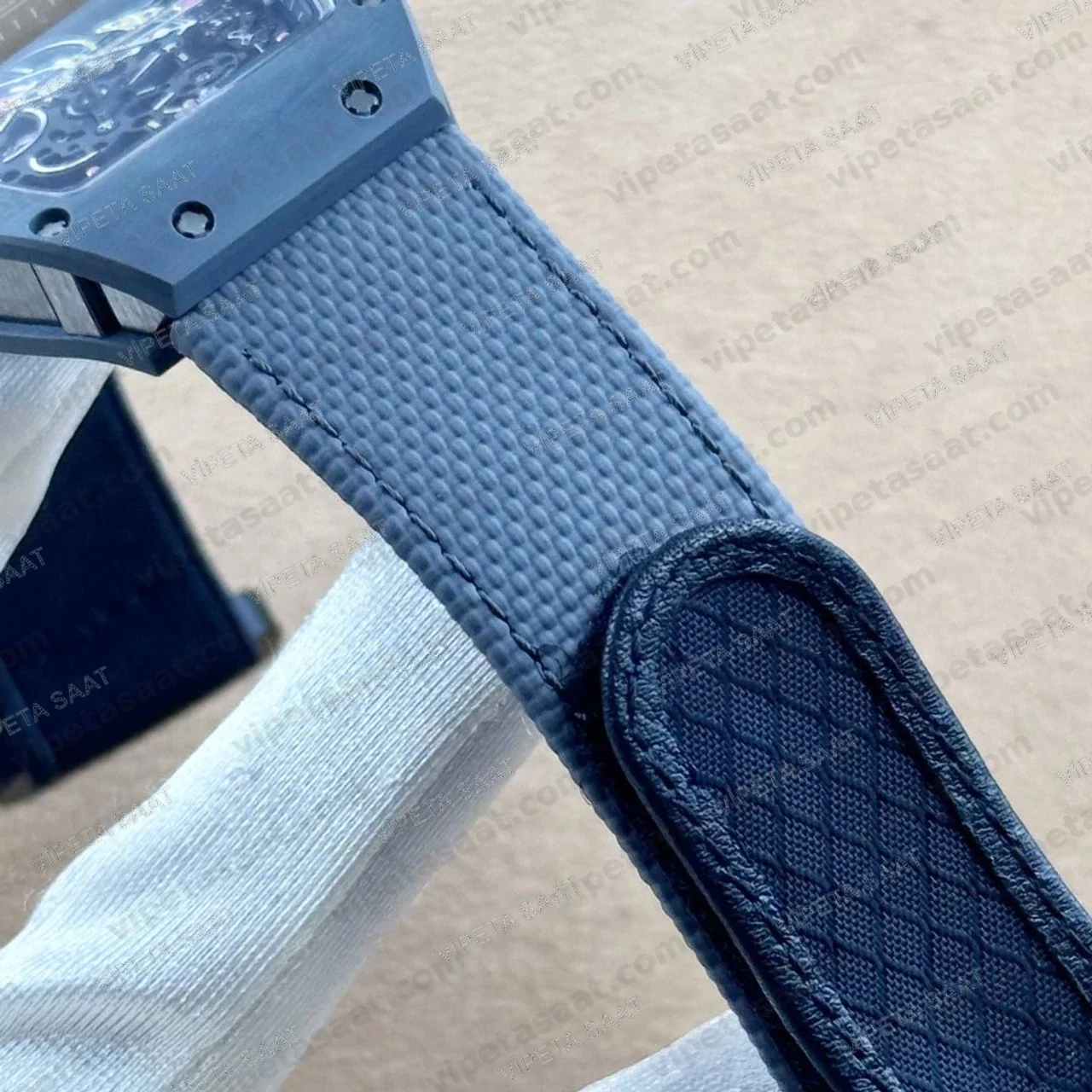 Richard Mille RM 35-02 50 mm Rafael Nadal Siyah Karbon TPT İskelet Kadran Siyah Kordon Super Clone ETA Saat - Görsel 6
