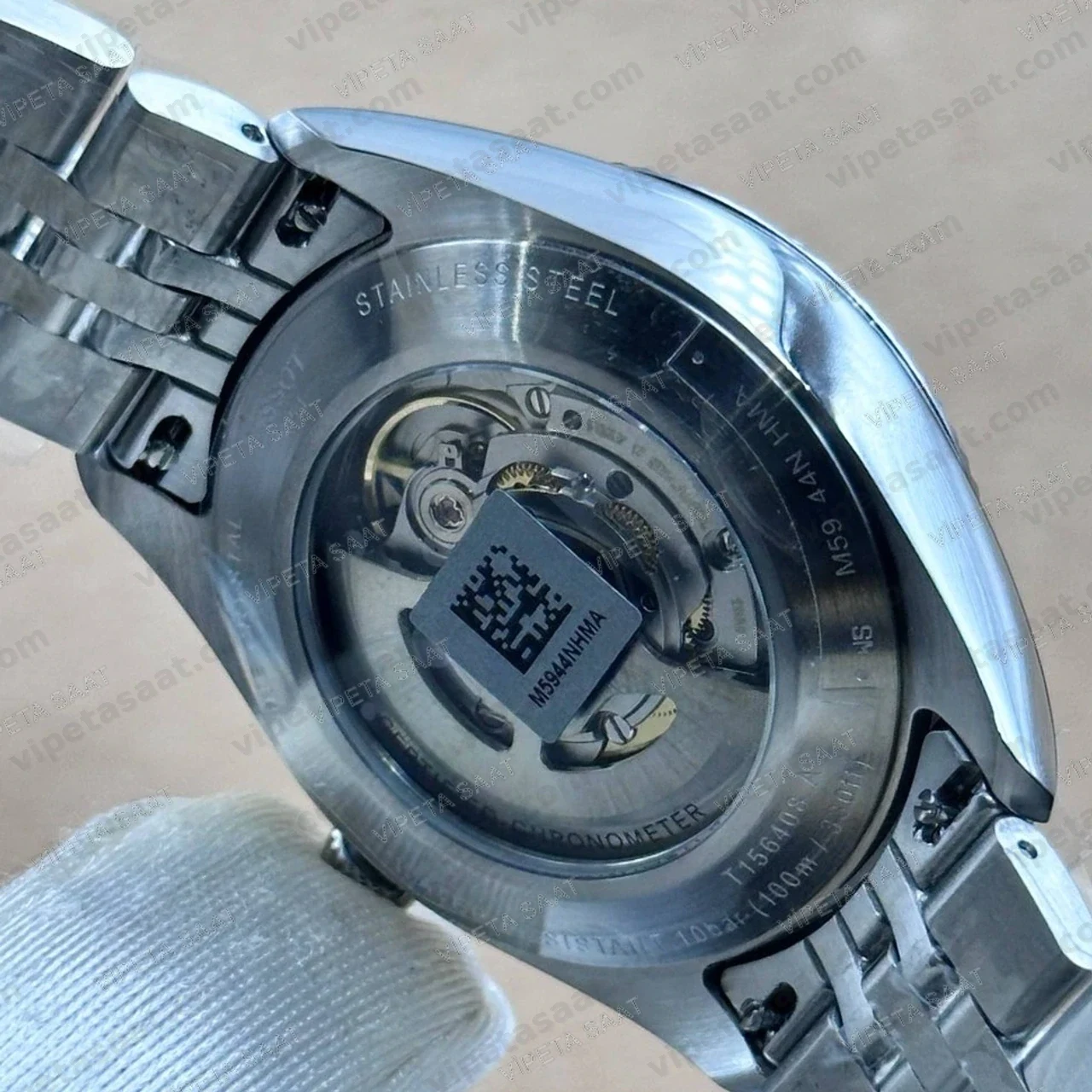 Tissot Ballade Powermatic 80 T156.408.11.043.00 Lacivert Mavi Dokulu Kadran Fluted Bezel Çelik Bilezik Super Clone ETA Saat Detay Görsel 4