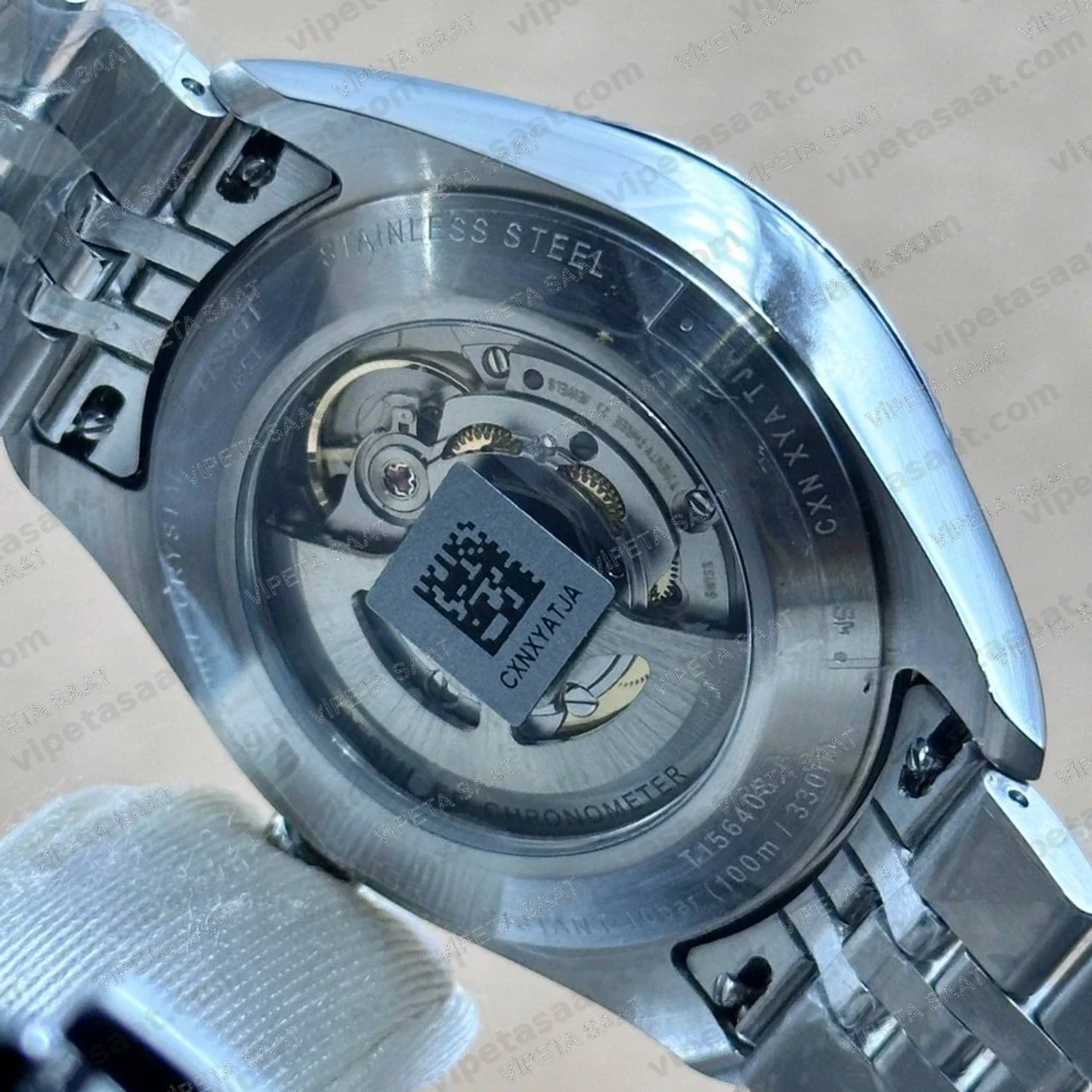 Tissot Ballade Powermatic 80 T156.408.11.053.00 Siyah Dokulu Kadran Fluted Bezel Çelik Bilezik Super Clone ETA Saat Detay Görsel 4