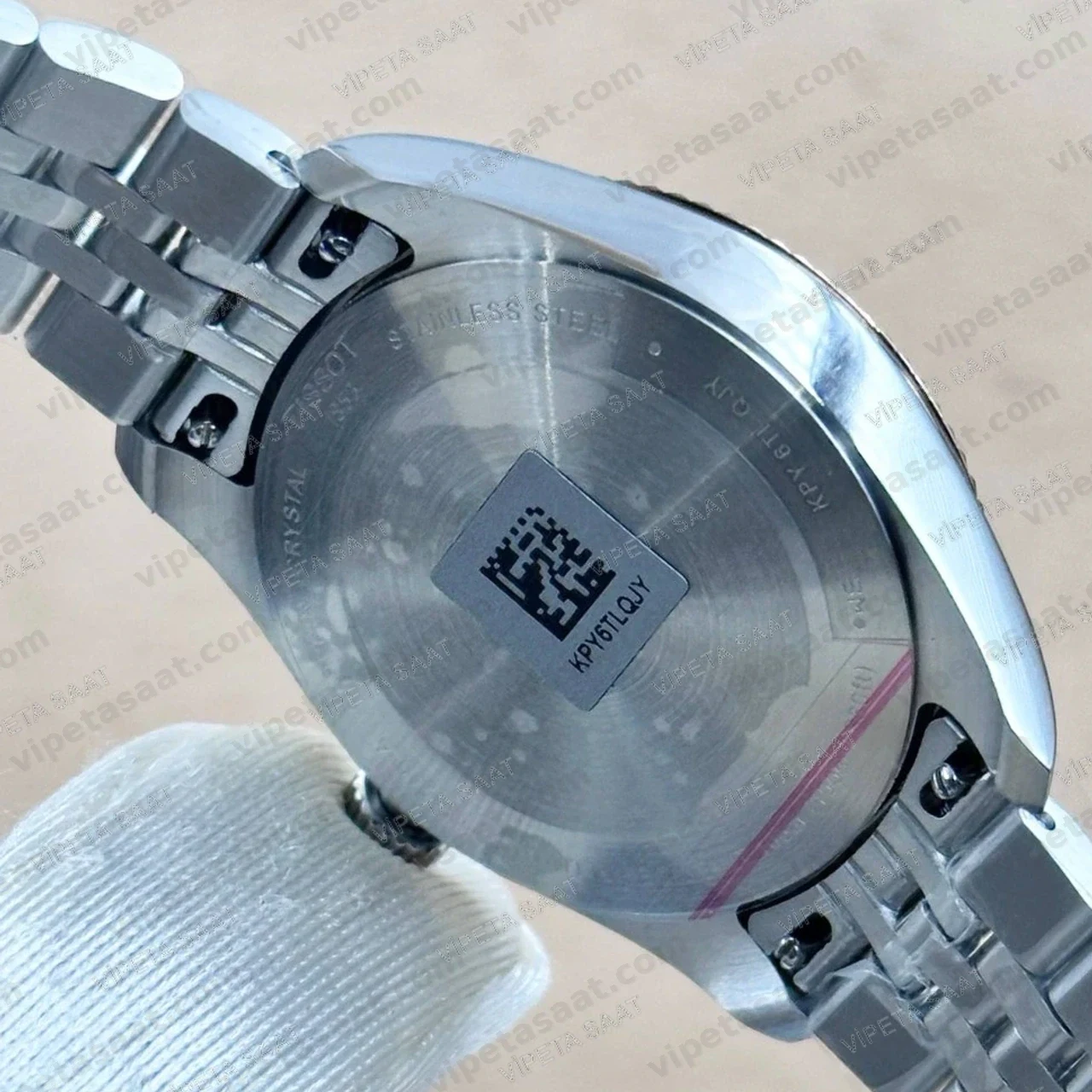 Tissot Ballade T156.210.22.031.01 Gümüş Beyaz Kadran Two Tone Rose Gold Jubilee Çelik Bilezik Super Clone ETA Saat Detay Görsel 4