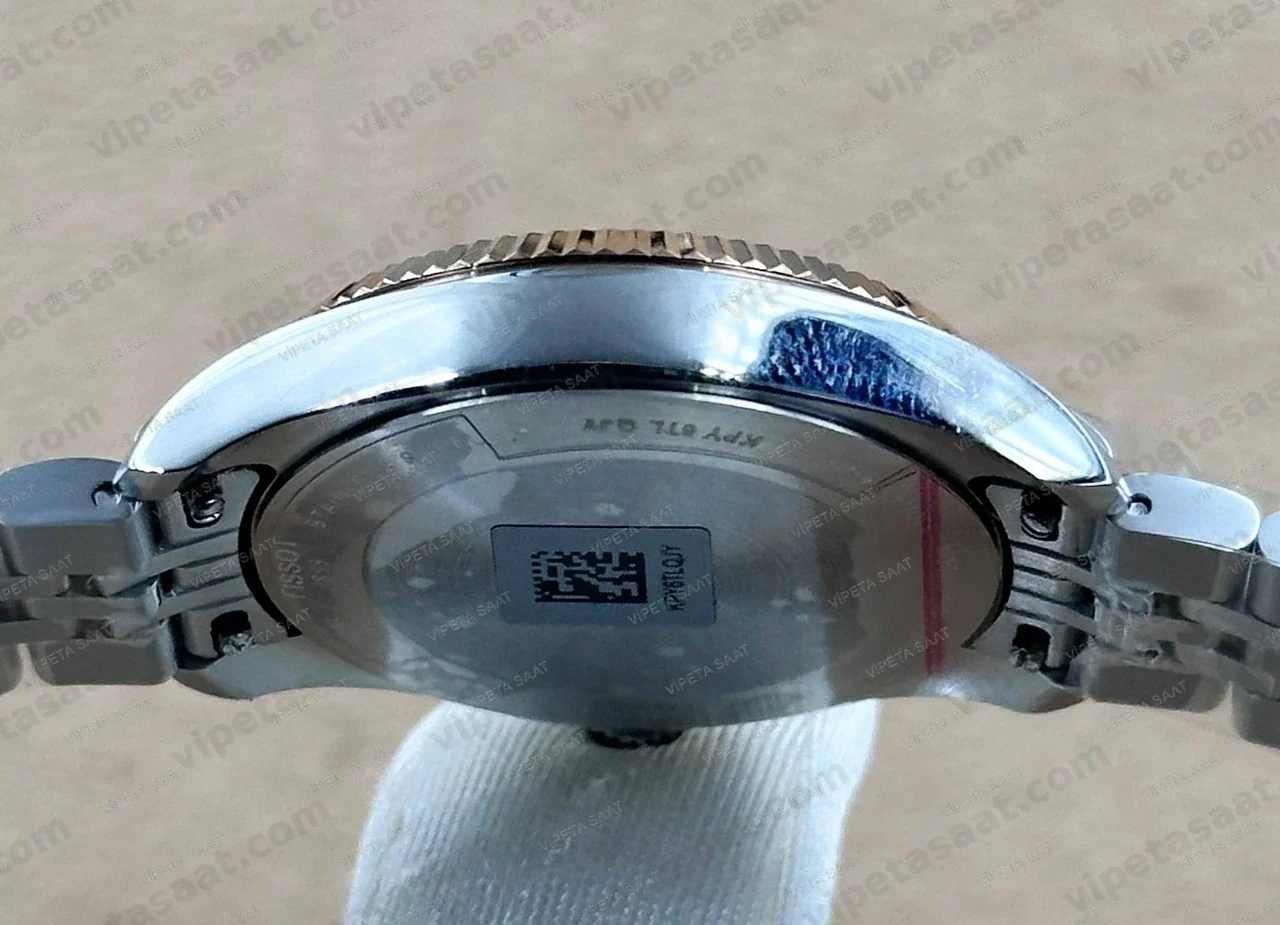Tissot Ballade T156.210.22.041.00 Lacivert Mavi Kadran Two Tone Rose Gold Jubilee Çelik Bilezik Super Clone ETA Saat Detay Görsel 3