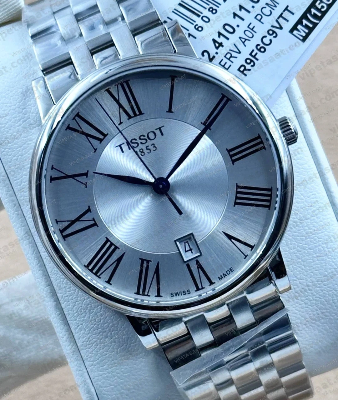 Tissot Carson Premium T122.410.11.033.00 Gümüş Beyaz Roma Rakamlı Kadran 40 mm Çelik Bilezik Super Clone ETA Saat - Görsel 2