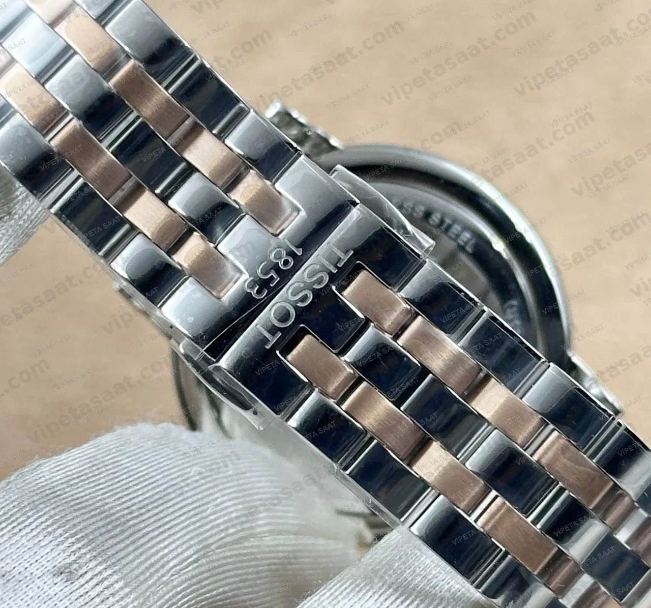 Tissot Carson Premium T122.410.22.033.00 Gümüş Roma Rakamlı Kadran Two Tone Rose Gold Çelik Bilezik Super Clone ETA Saat - Görsel 7