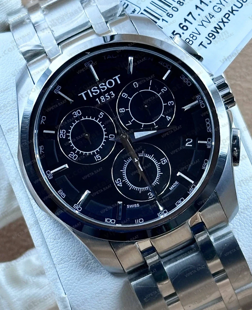 Tissot Chrono XL Classic T116.617.11.051.00 Siyah Kadran Kronograf Çelik Bilezik Super Clone ETA Saat Detay Görsel 1