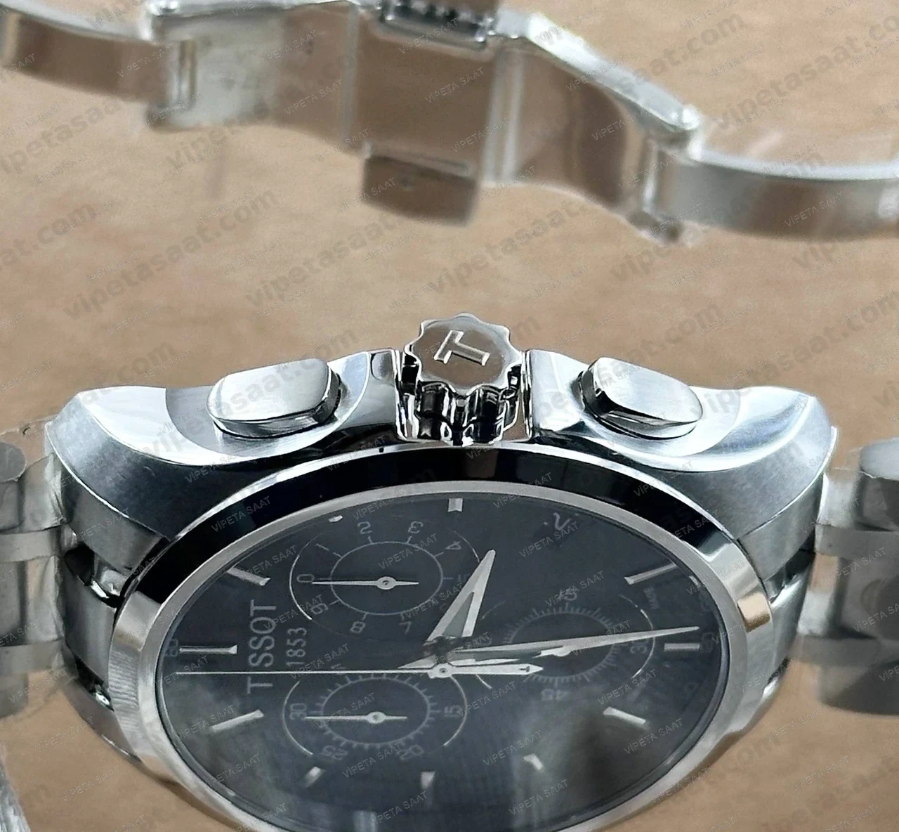 Tissot Chrono XL Classic T116.617.11.051.00 Siyah Kadran Kronograf Çelik Bilezik Super Clone ETA Saat Detay Görsel 2
