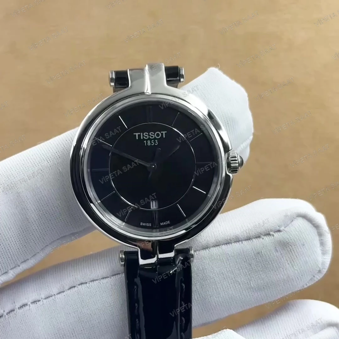 Tissot Desir T152.010.16.058.00 28 MM Siyah Kadran Siyah Deri Kordon Bayan Super Clone ETA Saat Detay Görsel 1