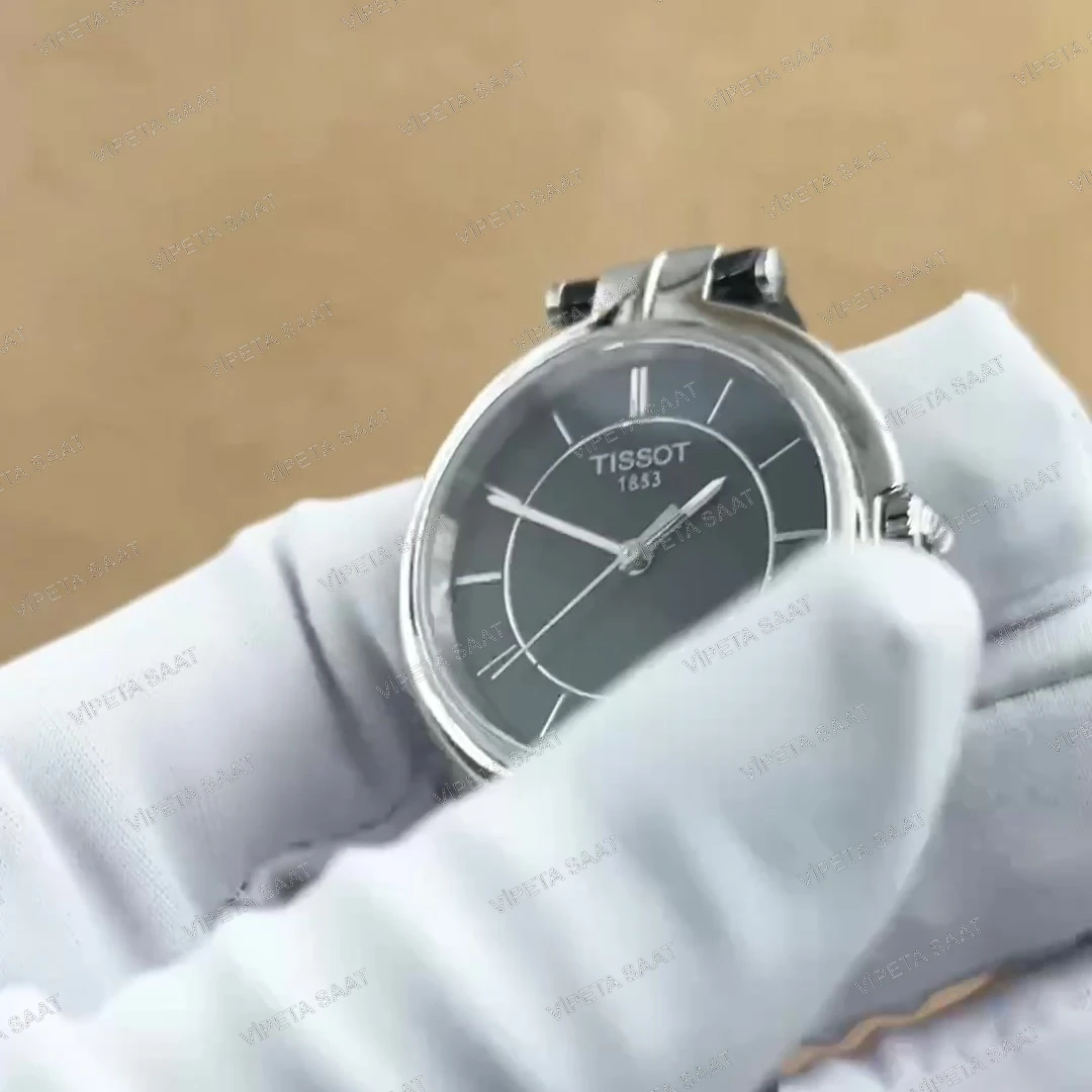 Tissot Desir T152.010.16.058.00 28 MM Siyah Kadran Siyah Deri Kordon Bayan Super Clone ETA Saat Detay Görsel 3