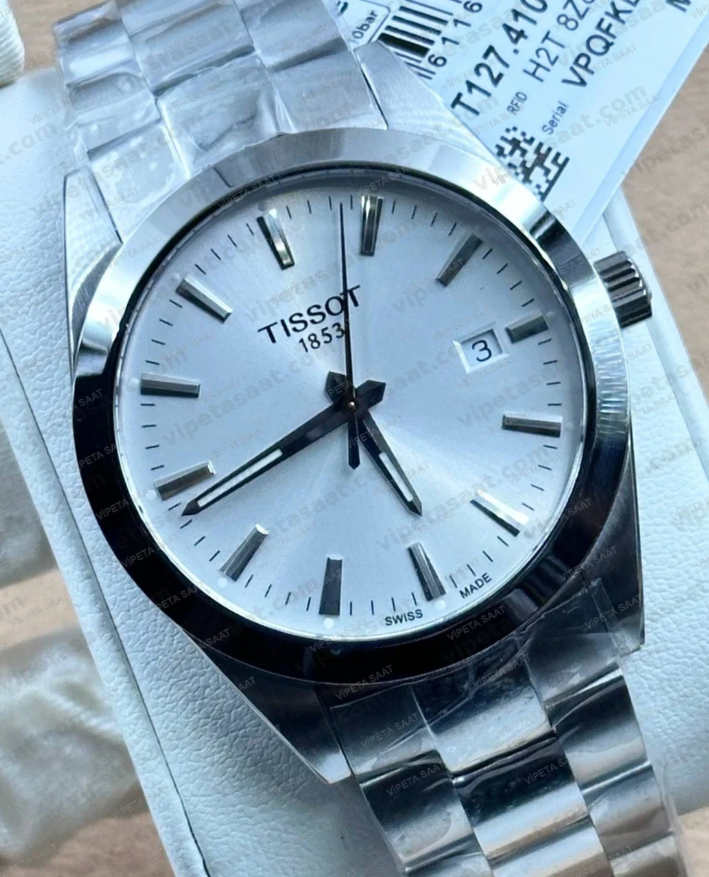 Tissot Gentleman T127.410.11.031.00 Gümüş Beyaz Kadran 40 mm Çelik Bilezik Super Clone ETA Saat Detay Görsel 1