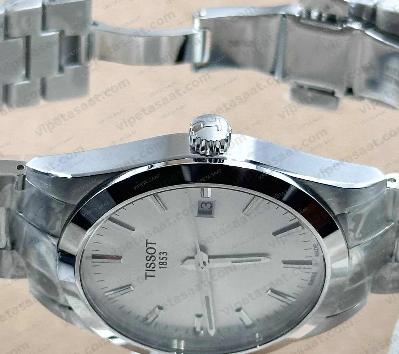 Tissot Gentleman T127.410.11.031.00 Gümüş Beyaz Kadran 40 mm Çelik Bilezik Super Clone ETA Saat Detay Görsel 2