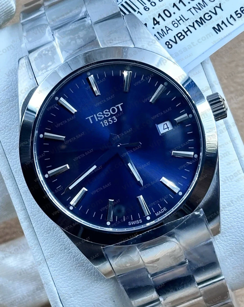 Tissot Gentleman T127.410.11.041.00 Lacivert Mavi Kadran 40 mm Çelik Bilezik Super Clone ETA Saat Detay Görsel 1