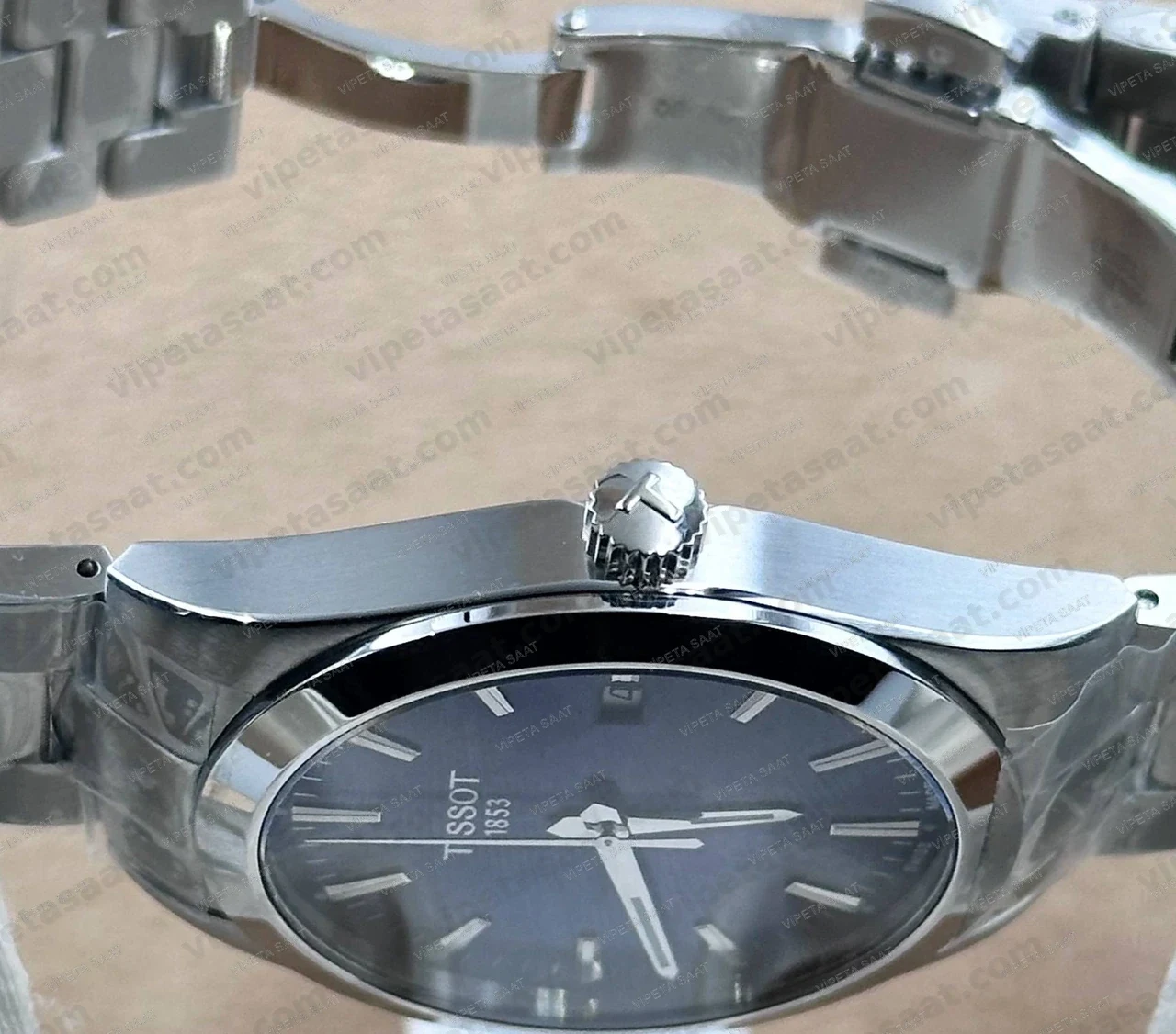 Tissot Gentleman T127.410.11.041.00 Lacivert Mavi Kadran 40 mm Çelik Bilezik Super Clone ETA Saat Detay Görsel 2