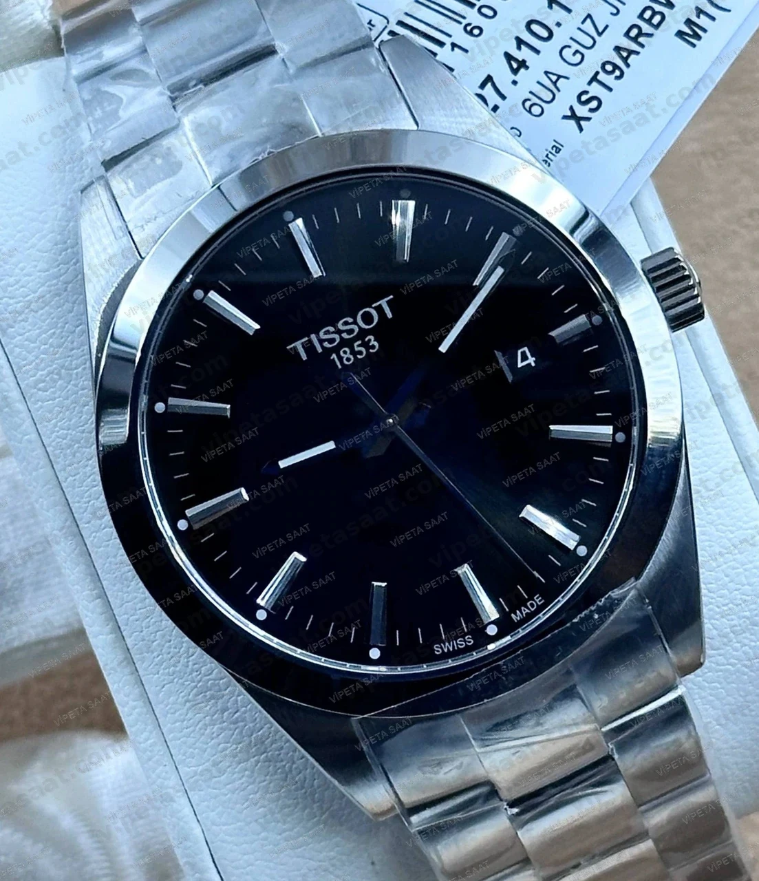 Tissot Gentleman T127.410.11.051.00 Siyah Kadran 40 mm Çelik Bilezik Super Clone ETA Saat - Görsel 2