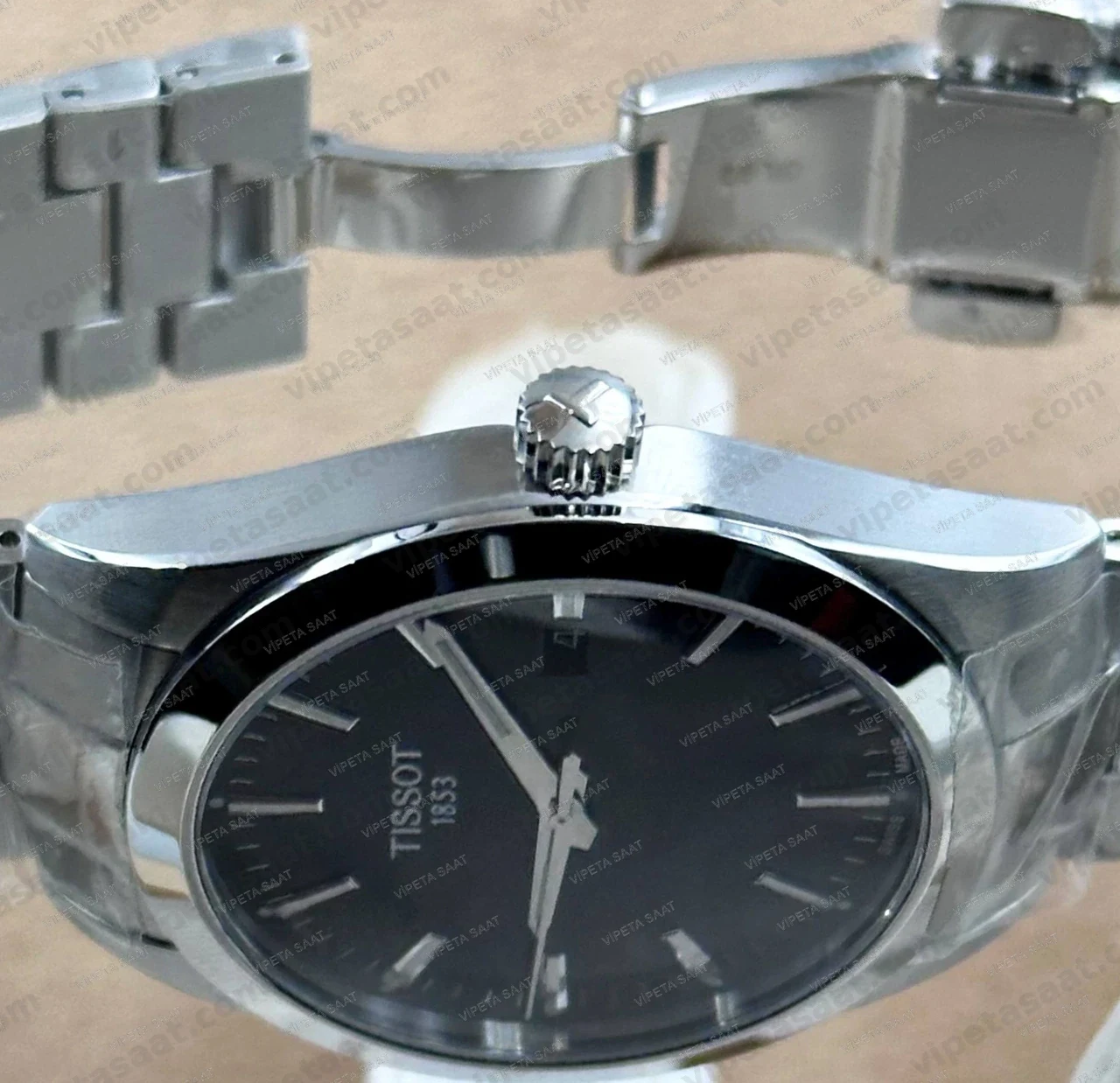 Tissot Gentleman T127.410.11.051.00 Siyah Kadran 40 mm Çelik Bilezik Super Clone ETA Saat - Görsel 3