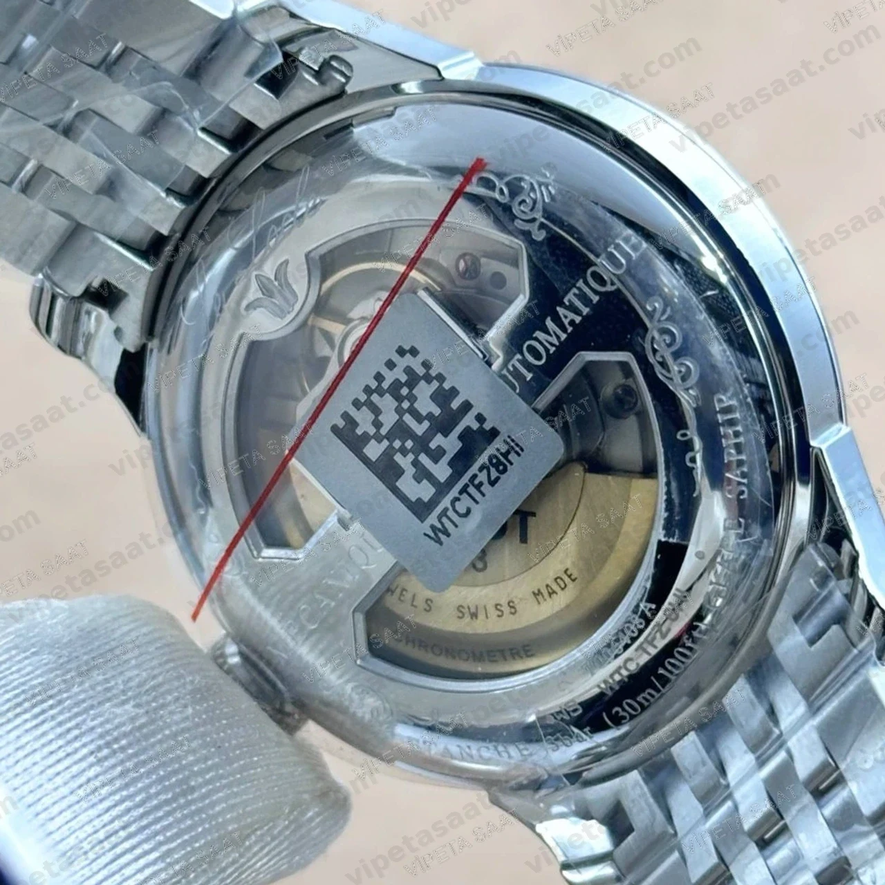 Tissot Le Locle Chronometre T006.408.11.037.00 Beyaz Gümüş Kadran Otomatik Çelik Bilezik Super Clone ETA Saat Detay Görsel 4