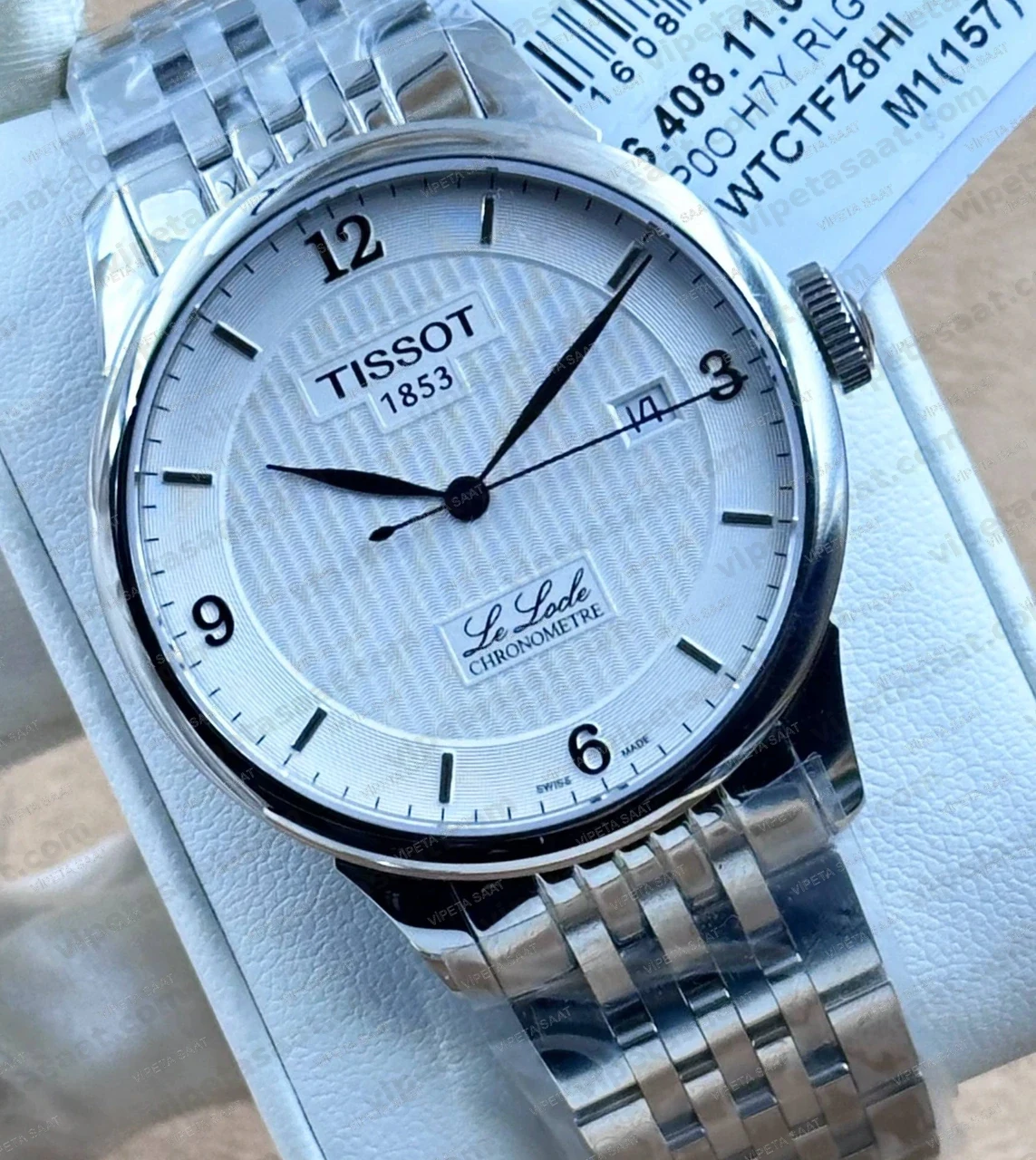 Tissot Le Locle Chronometre T006.408.11.037.00 Beyaz Gümüş Kadran Otomatik Çelik Bilezik Super Clone ETA Saat Detay Görsel 1