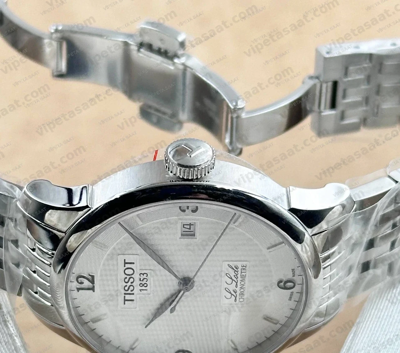 Tissot Le Locle Chronometre T006.408.11.037.00 Beyaz Gümüş Kadran Otomatik Çelik Bilezik Super Clone ETA Saat Detay Görsel 2