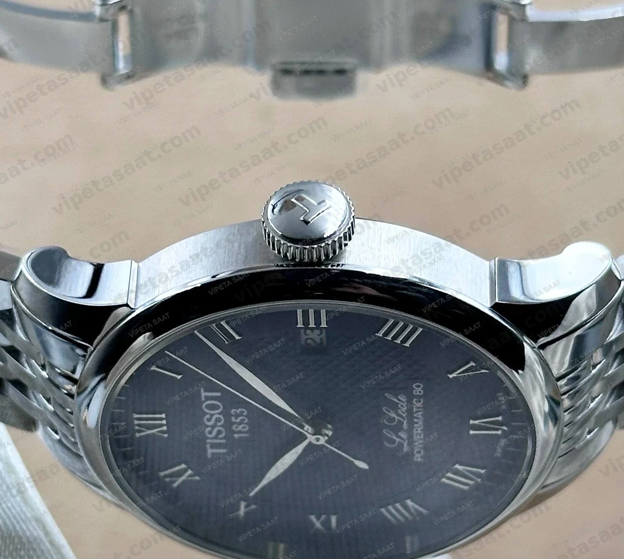 Tissot Le Locle Powermatic 80 T006.407.11.043.00 Lacivert Mavi Roma Rakamlı Kadran Otomatik Çelik Bilezik Super Clone ETA Saat Detay Görsel 2
